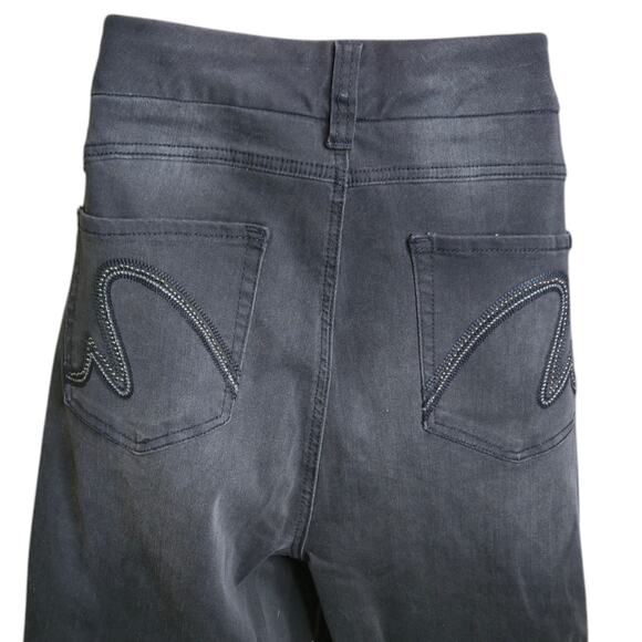 Melissa McCarthy Seven7 Jeans 18W Black Skinny‎ Plus Size Stretch Embellished - Picture 5 of 6